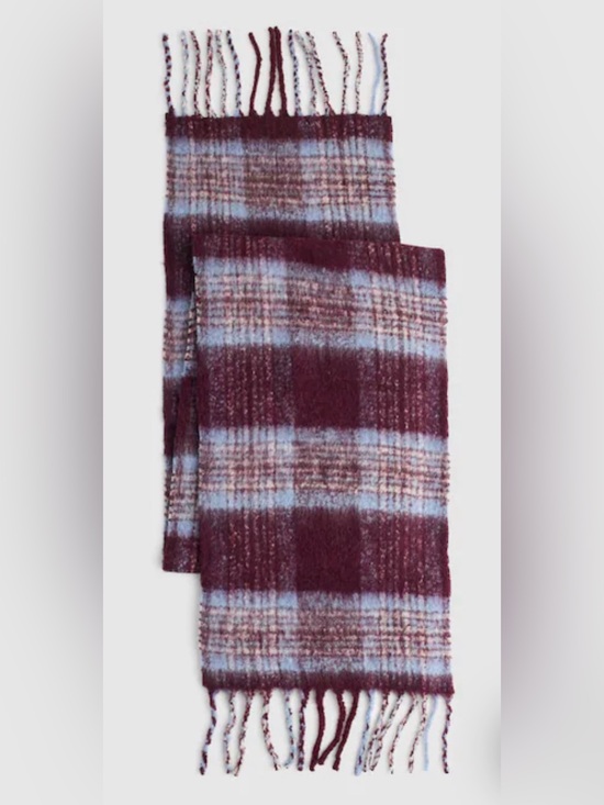 Madewell Accessories - Madewell Scarf Alpaca-Blend Scarf chunky fringed tassels Plaid Check One Size